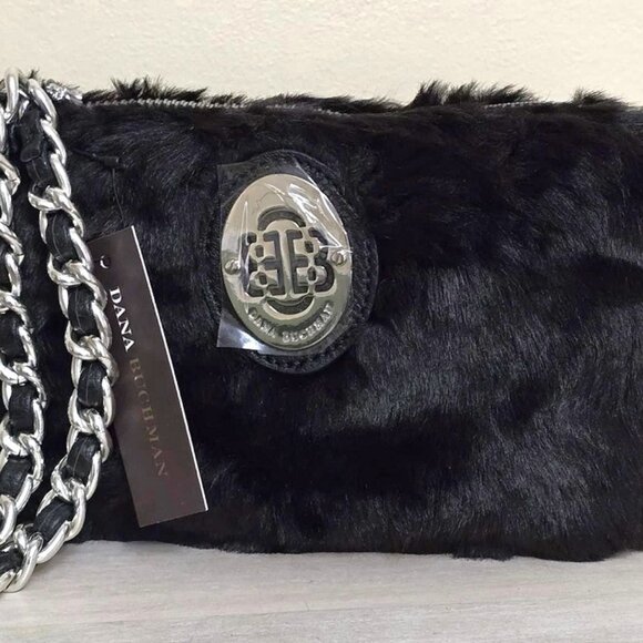 Faux Fur Wristlet Purse by Designer Dana Buchman Color: Black NWT - Picture 4 of 7
